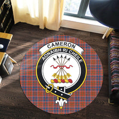 Cameron of Lochiel Ancient Tartan Crest Round Rug