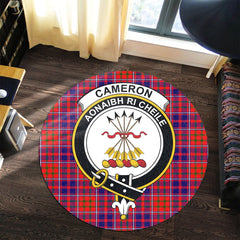 Cameron of Lochiel Modern Tartan Crest Round Rug