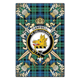 Campbell Ancient 01 Tartan Crest Black Garden Flag - Gold Thistle Style
