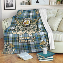 Campbell Dress Ancient Tartan Gold Courage Symbol Blanket