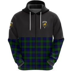 Campbell Modern Clan Half Of Tartan Zipper Hoodie
