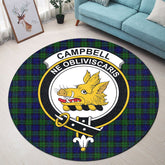 Campbell Modern Tartan Crest Round Rug