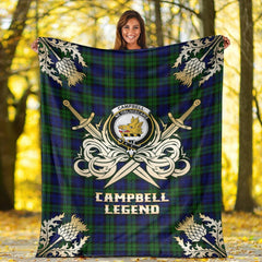 Campbell Modern Tartan Gold Courage Symbol Blanket