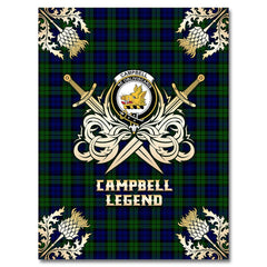 Campbell Modern Tartan Gold Courage Symbol Blanket