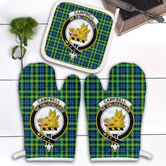 Campbell Of Breadalbane Ancient Tartan Crest Oven Mitt And Pot Holder (2 Oven Mitts + 1 Pot Holder)