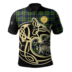 Campbell of Breadalbane Modern Tartan Polo Shirt Viking Wolf