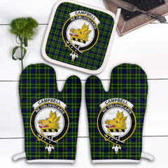 Campbell Of Breadalbane Modern Tartan Crest Oven Mitt And Pot Holder (2 Oven Mitts + 1 Pot Holder)