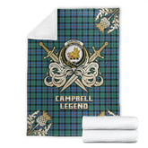 Campbell of Cawdor Ancient Tartan Gold Courage Symbol Blanket