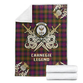 Carnegie Modern Tartan Gold Courage Symbol Blanket