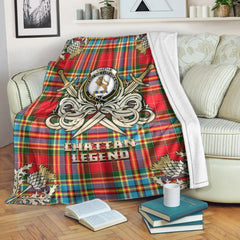 Chattan Tartan Gold Courage Symbol Blanket