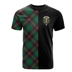 Chisholm Hunting Ancient Tartan T-Shirt Half of Me - Cross Style