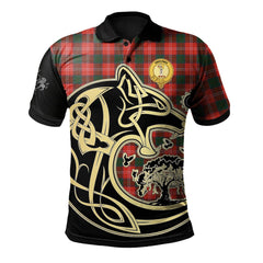 Chisholm Modern Tartan Polo Shirt Viking Wolf