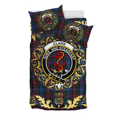 Clark 01 Tartan Crest Bedding Set - Golden Thistle Style