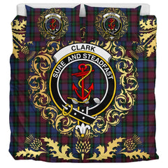 Clark 01 Tartan Crest Bedding Set - Golden Thistle Style