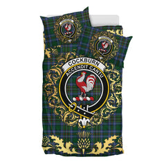 Cockburn 02 Tartan Crest Bedding Set - Golden Thistle Style