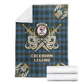 Cockburn Modern Tartan Gold Courage Symbol Blanket