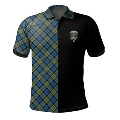 Colquhoun Ancient Tartan Polo Shirt Half of Me - Cross Style