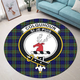 Colquhoun Modern Tartan Crest Round Rug