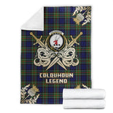 Colquhoun Modern Tartan Gold Courage Symbol Blanket