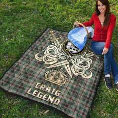Craig Ancient Tartan Crest Legend Gold Royal Premium Quilt