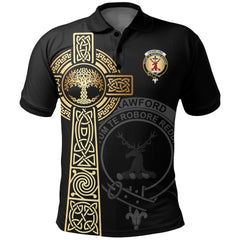 Crawford Clan Unisex Polo Shirt - Celtic Tree Of Life
