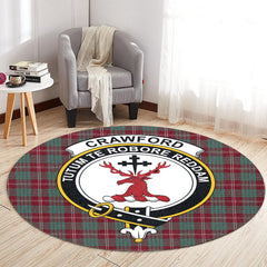 Crawford Modern Tartan Crest Round Rug