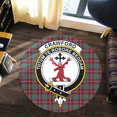 Crawford Modern Tartan Crest Round Rug