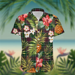 Crosbie Tartan Hawaiian Shirt Hibiscus, Coconut, Parrot, Pineapple - Tropical Garden Shirt
