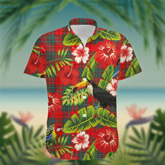 Cumming Tartan Hawaiian Shirt Hibiscus, Coconut, Parrot, Pineapple - Tropical Garden Shirt