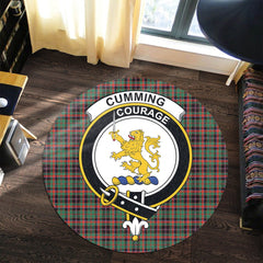 Cumming Hunting Ancient Tartan Crest Round Rug