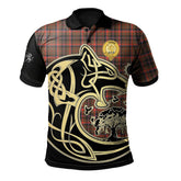 Cumming Hunting Weathered Tartan Polo Shirt Viking Wolf
