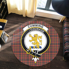 Cumming Hunting Weathered Tartan Crest Round Rug