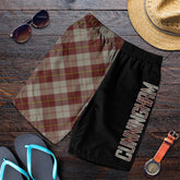 Cunningham Burgundy Dancers Tartan Crest Men's Short - Cross Style