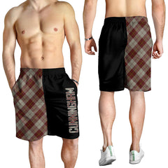 Cunningham Burgundy Dancers Tartan Crest Men's Short - Cross Style