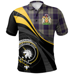 Cunningham Dress Blue Dancers Tartan Polo Shirt - Royal Coat Of Arms Style