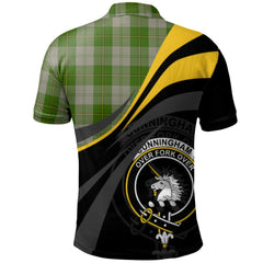 Cunningham Dress Green Dancers Tartan Polo Shirt - Royal Coat Of Arms Style