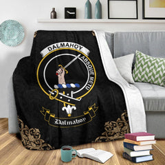 Dalmahoy Crest Tartan Premium Blanket Black