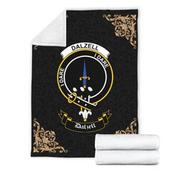 Dalzell Crest Tartan Premium Blanket Black