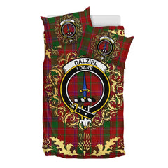 Dalziel 02 Tartan Crest Bedding Set - Golden Thistle Style