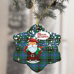 Davidson Ancient Tartan Christmas Ceramic Ornament - Santa Style