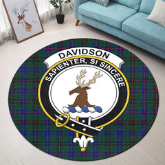 Davidson Modern Tartan Crest Round Rug
