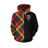 Dewar Tartan Hoodie Half of Me - Cross Style