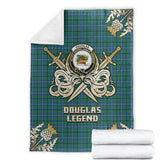 Douglas Ancient Tartan Gold Courage Symbol Blanket