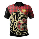 Drummond Modern Tartan Polo Shirt Viking Wolf