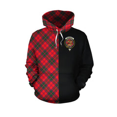 Drummond Modern Tartan Hoodie Half of Me - Cross Style
