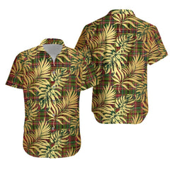 Drummond of Strathallan or Ogilvy Tartan Vintage Leaves Hawaiian Shirt