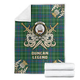 Duncan Ancient Tartan Gold Courage Symbol Blanket