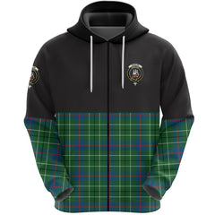 Duncan Ancient Clan Half Of Tartan Zipper Hoodie