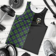 Duncan Modern Tartan Crest Men's Tank Top - Cross Style