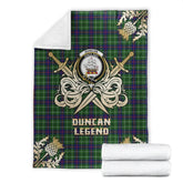 Duncan Modern Tartan Gold Courage Symbol Blanket